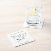 Modern script De perfecte match huwelijksdouche Kartonnen Onderzetters (Insitu)