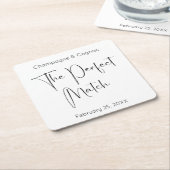 Modern script De perfecte match huwelijksdouche Kartonnen Onderzetters (Schuin)