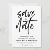 Modern Script De uitnodiging voor de datum opslaan (Voorkant)