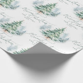 Modern Script Dennengebint Merry Kerstmis Cadeaupapier (Hoek)