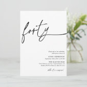 Modern Script Dertigste Verjaardagsfeestje Kaart (Staand voorkant)