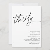 Modern Script Dertigste Verjaardagsfeestje Kaart (Voorkant)