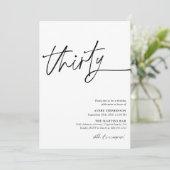 Modern Script Dertigste Verjaardagsfeestje Kaart (Staand voorkant)