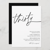 Modern Script Dertigste Verjaardagsfeestje Kaart (Voorkant / Achterkant)
