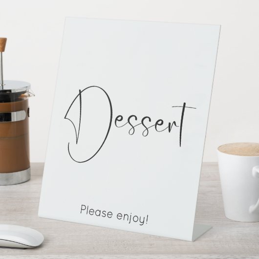 Modern Script Dessert Reclamebord Met Voetstuk (Insitu)
