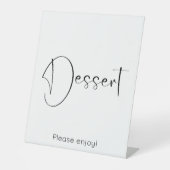 Modern Script Dessert Reclamebord Met Voetstuk (Voorkant)