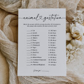 Modern Script Dier Gestation Baby shower Game Kaart