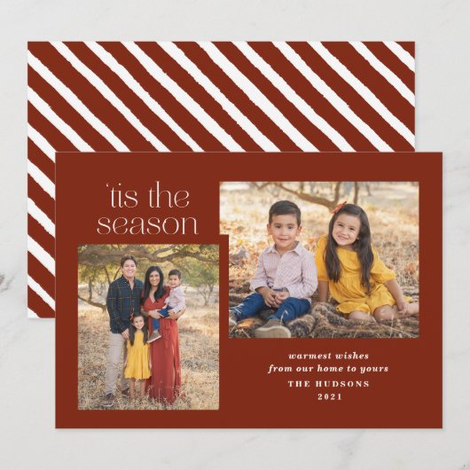 Modern script dit is de Seizoenscalligrafie Photo  Feestdagenkaart (Voorkant / Achterkant)