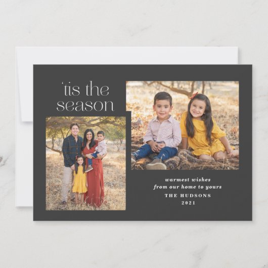 Modern script dit is de seizoenskalligrafie foto feestdagenkaart (Voorkant)