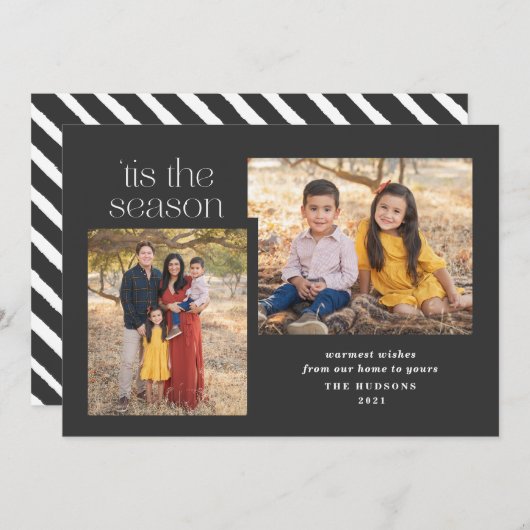 Modern script dit is de seizoenskalligrafie foto feestdagenkaart (Voorkant / Achterkant)