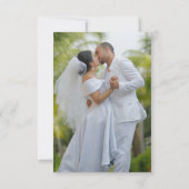 modern script donkergroene bruiloft bedankt kaart (Achterkant)