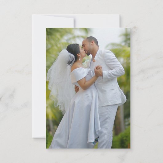 modern script donkergroene bruiloft bedankt kaart (Achterkant)