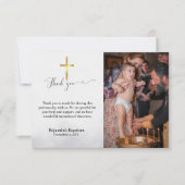 Modern script doop bedankje kaart (Voorkant)