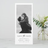 Modern Script Double Sided Bookmark Photo Wedding Save The Date (Staand voorkant)