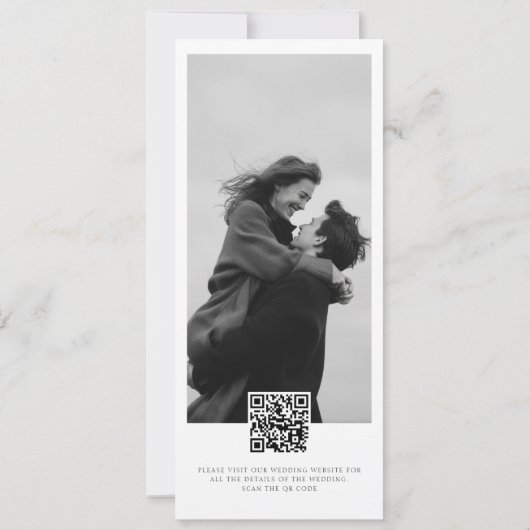 Modern Script Double Sided Bookmark Photo Wedding Save The Date (Achterkant)