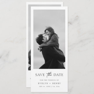 Modern Script Double Sided Bookmark Photo Wedding Save The Date