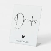 Modern Script Drink Baby shower Reclamebord Met Voetstuk (Voorkant)