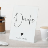Modern Script Drink Baby shower Reclamebord Met Voetstuk (Insitu)