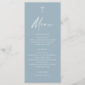Modern Script Dusty Blue Baptism Menu (Voorkant)