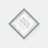 Modern Script Dusty Blue en Gold Vrijgezellenfeest Servet (Hoek)