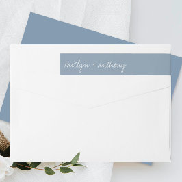Modern Script Dusty Blue Minimalistic Wedding