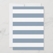 Modern Script Dusty Blue Minimalistic Wedding Aankondiging (Achterkant)