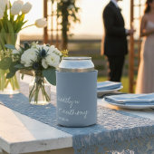 Modern Script Dusty Blue Minimalistic Wedding Blikjeskoeler