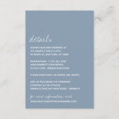 Modern Script Dusty Blue Minimalistic Wedding Informatiekaartje (Voorkant)