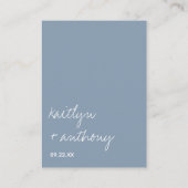 Modern Script Dusty Blue Minimalistic Wedding Informatiekaartje (Achterkant)