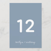 Modern Script Dusty Blue Minimalistic Wedding Kaart (Achterkant)