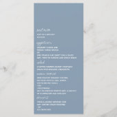 Modern Script Dusty Blue Minimalistic Wedding Menu (Voorkant)