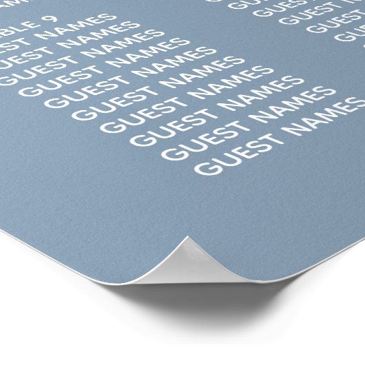 Modern Script Dusty Blue Minimalistic Wedding Poster (Hoek)