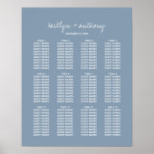 Modern Script Dusty Blue Minimalistic Wedding Poster (Voorkant)