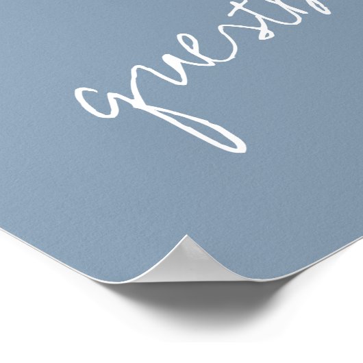 Modern Script Dusty Blue Minimalistic Wedding Poster (Hoek)