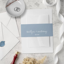 Modern Script Dusty Blue Minimalistic Wedding