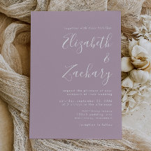 Modern Script Dusty Lavender Wedding
