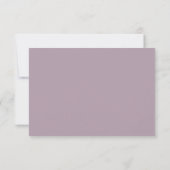 Modern Script Dusty Lavender Wedding RSVP Kaartje (Achterkant)