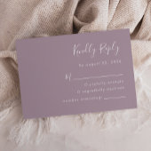 Modern Script Dusty Lavender Wedding RSVP Kaartje