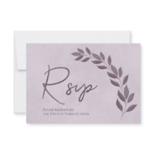 Modern Script Dusty Paars & Plum Leaves Wedding