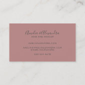 Modern Script Dusty Roos Gray Custom Boho Chic Visitekaartje (Achterkant)