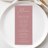 Modern Script Dusty Roos Wedding Menu
