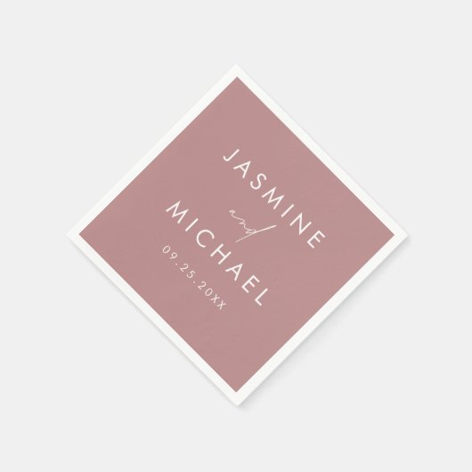 Modern Script Dusty Roos Wedding Servet (Hoek)