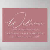 Modern Script Dusty Roos Welkome GraduPartij Poster (Voorkant)
