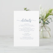 Modern Script Dusty Wedding Details Informatiekaartje (Staand voorkant)