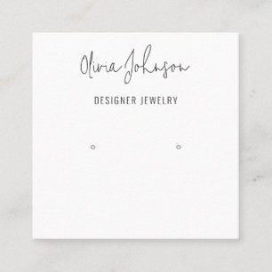 Modern Script Earring Display Visitekaartje