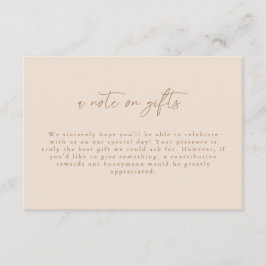 Modern Script Een briefje over cadeaus Informatiekaartje
