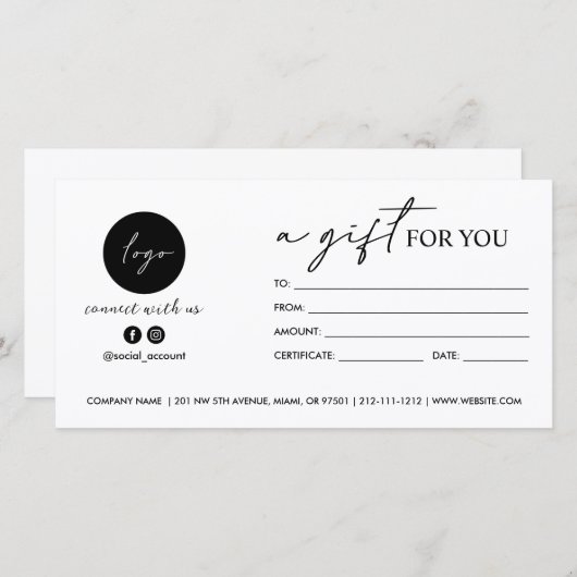 Modern Script Een cadeau voor u LOGO SOCIAL ICON (Voorkant / Achterkant)