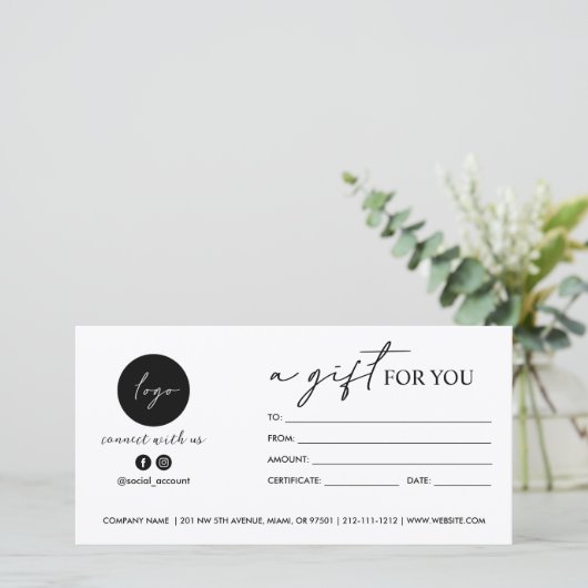 Modern Script Een cadeau voor u LOGO SOCIAL ICON (Staand voorkant)