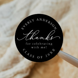 Modern Script Eenvoudig Afstuderen Ronde Sticker