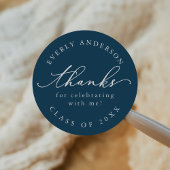 Modern Script Eenvoudig Afstuderen Ronde Sticker